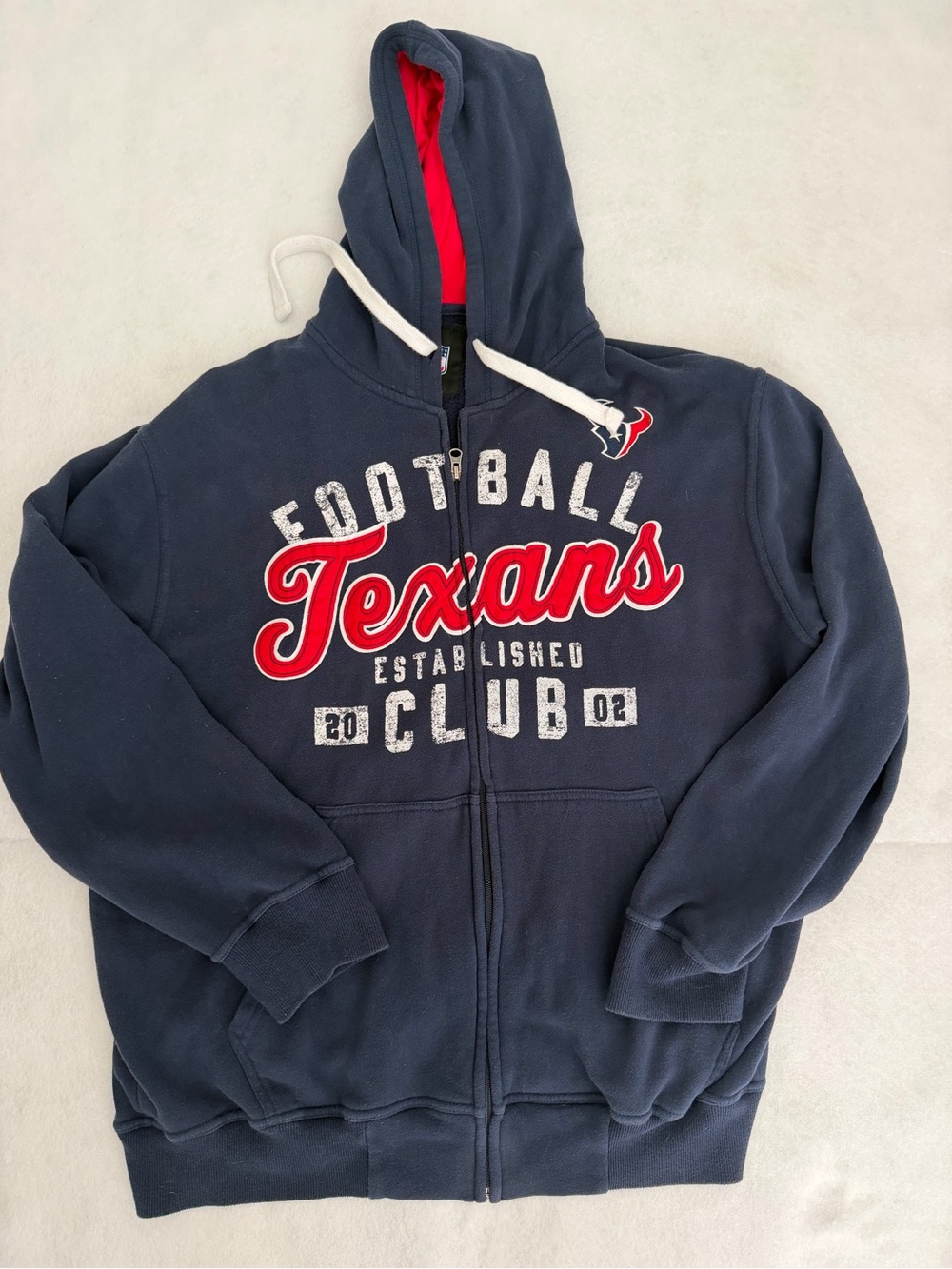 Houston Texans NFL Full Zip Hoodie Men’s XL Navy Blue Red Football